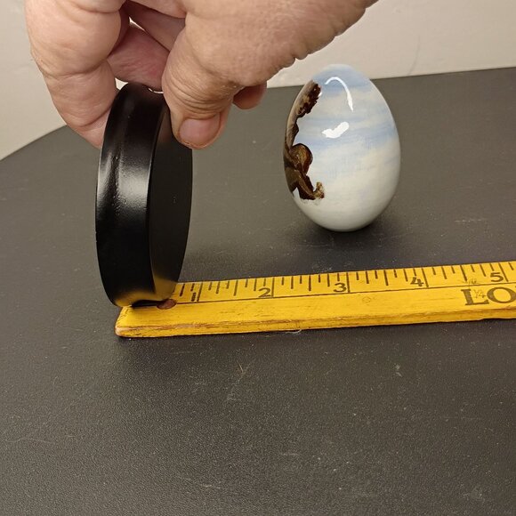 Alan Traynor, Orlando Hand Painted Wood EGGSPRESSSIONS Angel  Black Wood Base - Picture 5 of 12